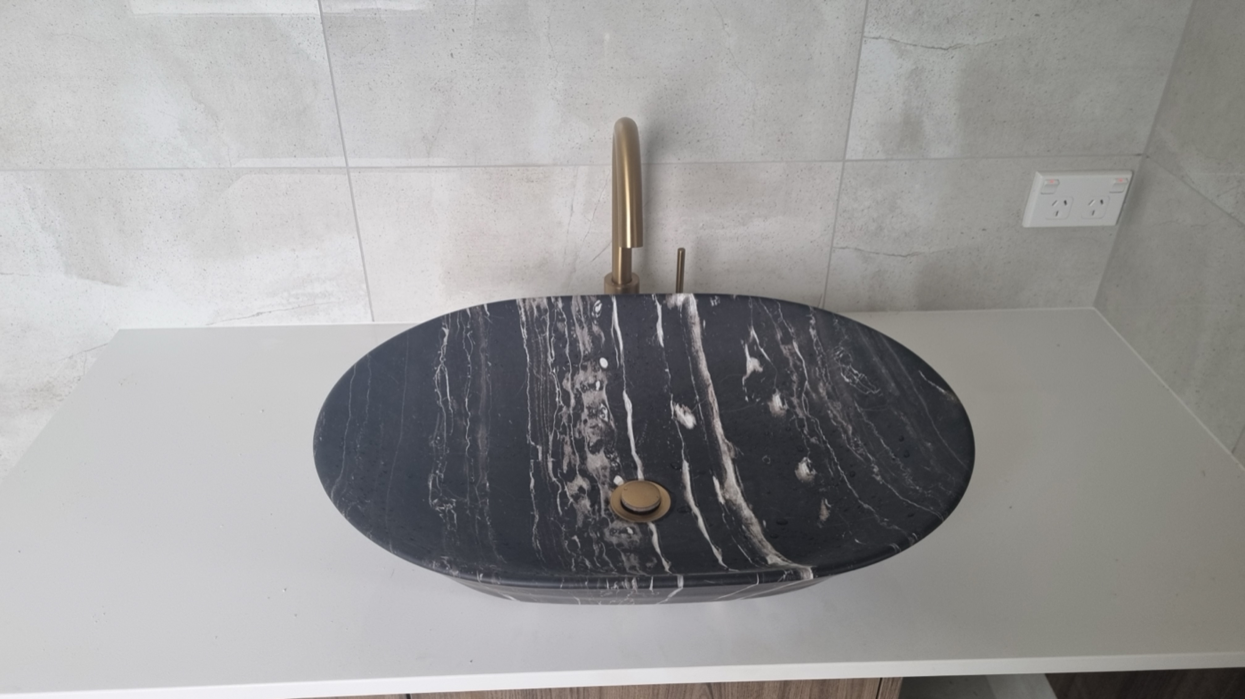 Completed bathroom or laundry plumbing installation